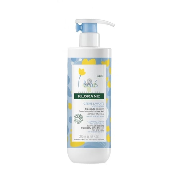 <mark>Klorane</mark> <mark>Bebé</mark> Creme de Limpeza com Cold Cream e Calêndula 500ml
