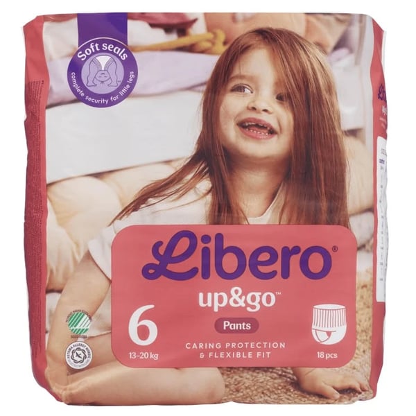 Libero Up & Go Pañales 6 (13-20 Kg) x18