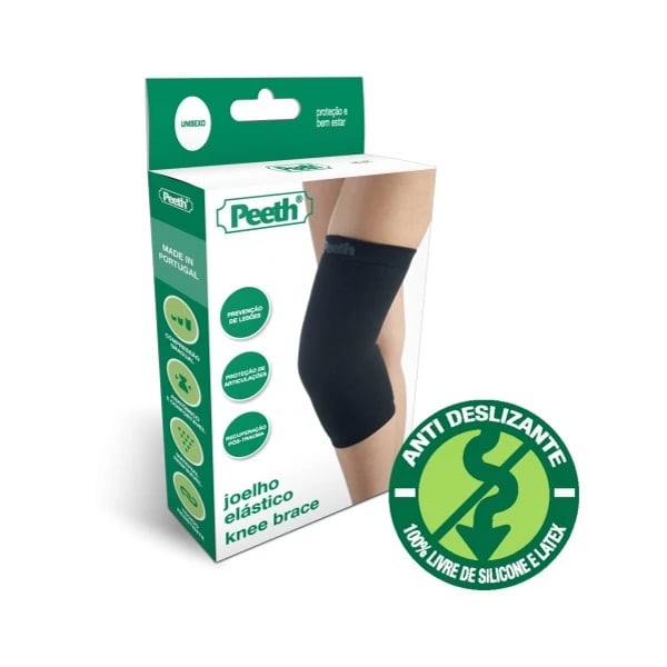Joelheira Elástica Peeth N371 Preto Tamanho 3 M