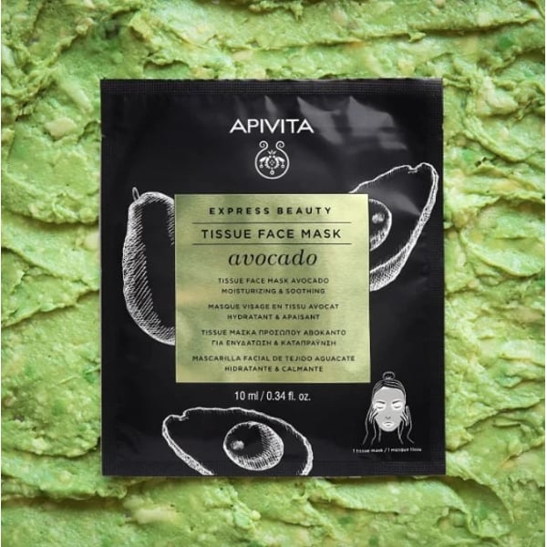 Apivita Express Beauty Máscara de Tecido Hidratante & Apaziguante Abacate 10ml