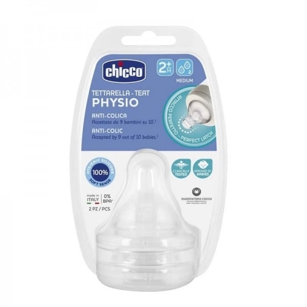Chicco Tetina Physio  Silicone 2M+ Médio x2