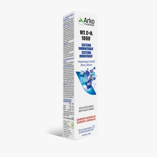 Arkopharma Vitamina C + D + Zinco Comprimidos Efervescentes x20