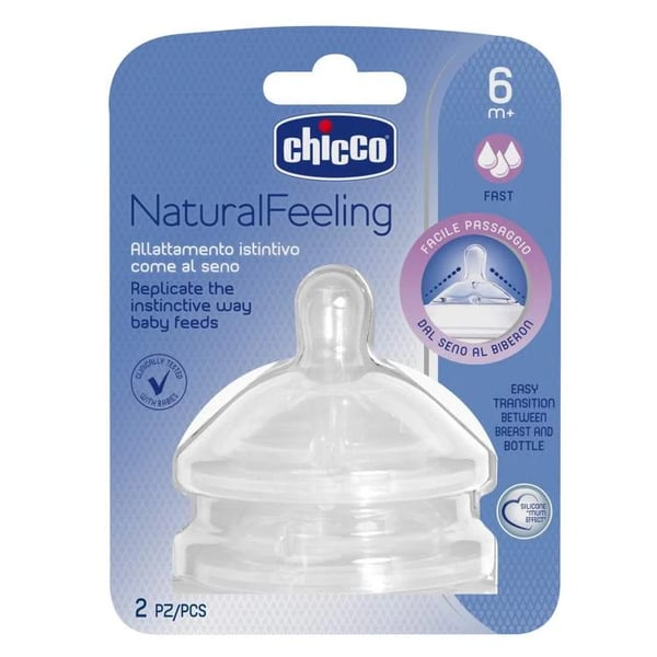 Chicco Tetina de Silicone Natural Feeling 6M+ x2