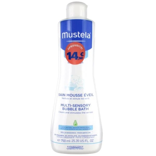 Mustela Bebé Espuma Banho Multissensorial 750ml Preço Especial
