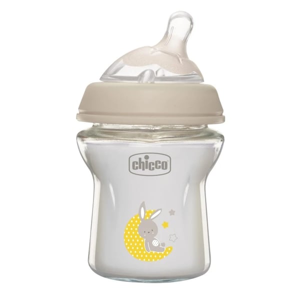 Chicco Biberão Natural Feeling Vidro 0M+150ml Fluxo Normal Cinzento