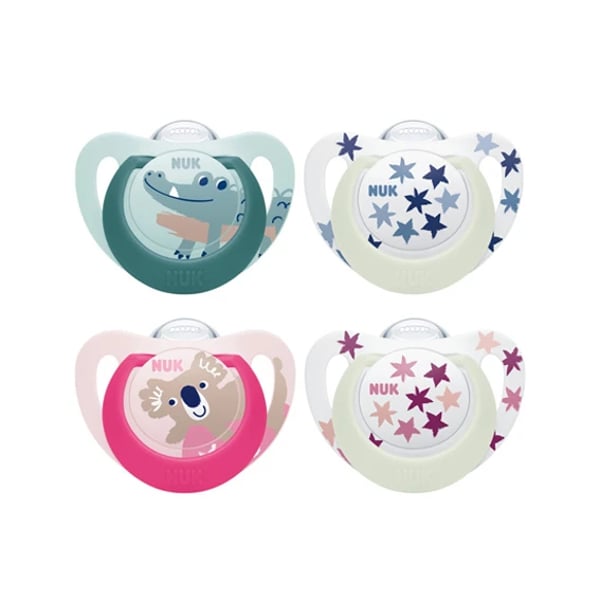 Nuk Star Day & Night Chupeta Silicone 18M-36M X2 + Caixa de Esterilização