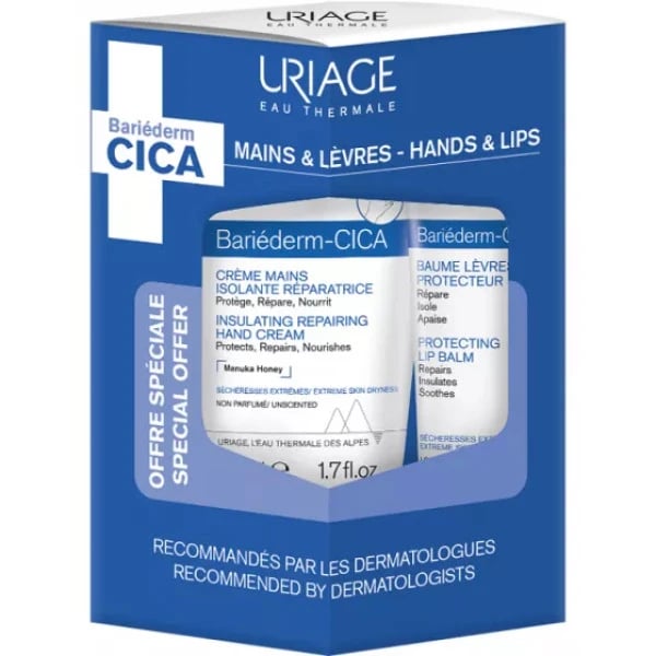 Uriage Bariéderm Cica Pack Creme de Mãos + Bálsamo de Lábios