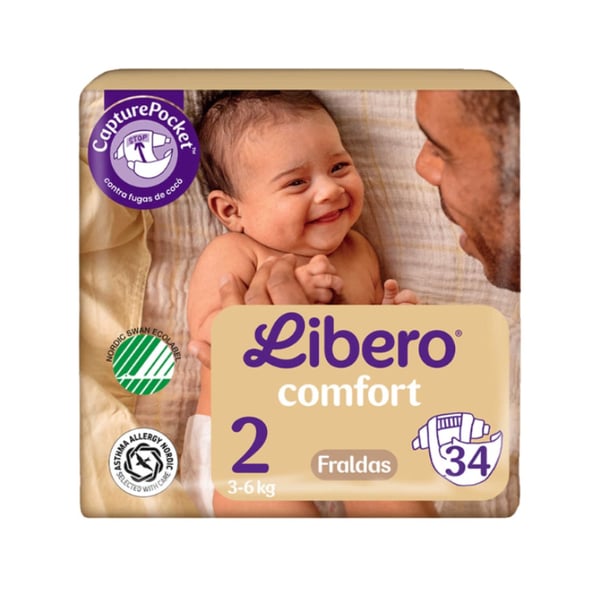 Libero Comfort Fraldas 2 (3-6Kg) x34