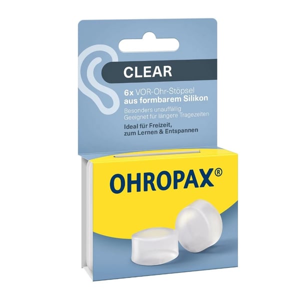 Ohropax Clear Tampões Auriculares Silicone Moldável X6